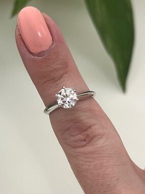 1 CT Moissanite Solitaire Ring, 925 Sterling Silver, 18K Gold Plated
